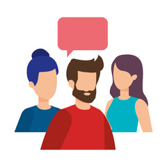 Fototapeta premium group of people with speech bubble characters