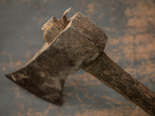 An old rusty axe