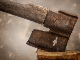 An old rusty axe