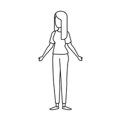 beautiful and young woman character