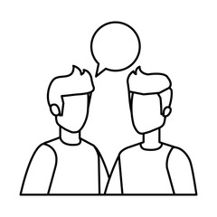 couple of men with speech bubble