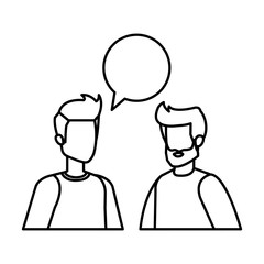 couple of men with speech bubble