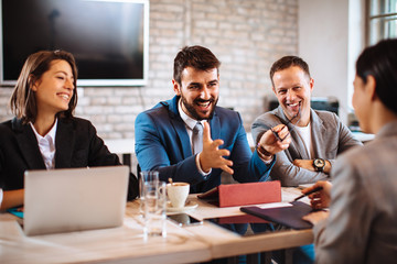 Young businesswoman at job interview