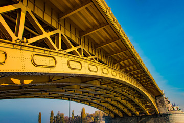 Margaret bridge at dusk in Budapest - Hungary
