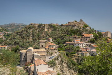 The hilltop village of Savoca in Sicily
