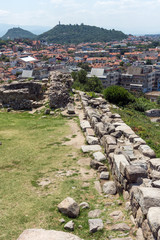 Panoramic view of city Plovdiv from Nebet Tepe hill, Bulgaria