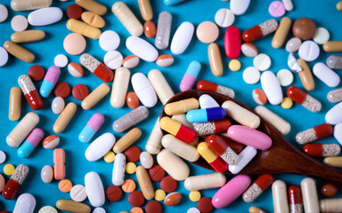 multi-colored medical pills 