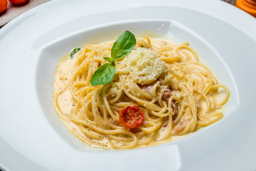 Spaghetti Carbonara with bacon