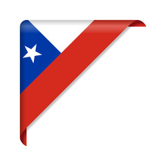 Corner ribbon Chile flag