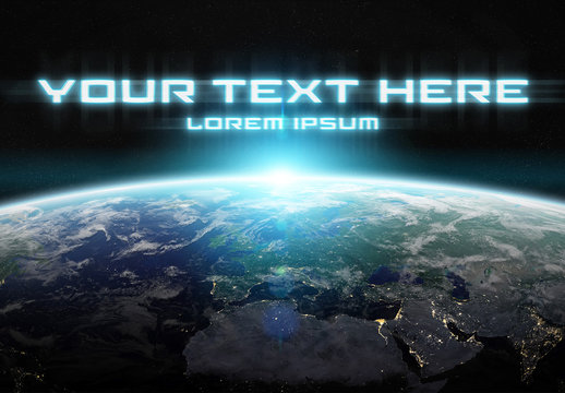 Futuristic Text in Space Mockup
