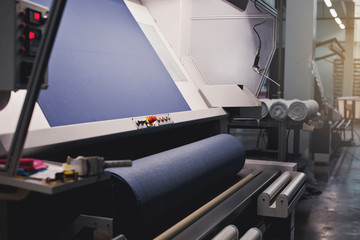 Knitted fabric. Textile factory in spinning production line and a rotating machinery and equipment...
