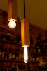 old lamp hanging from ceiling