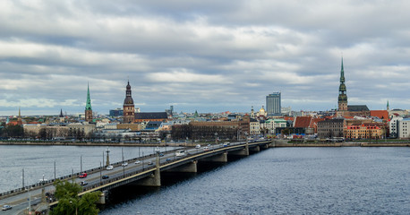 Fototapeta na wymiar A picture of Riga, Latvias skyline