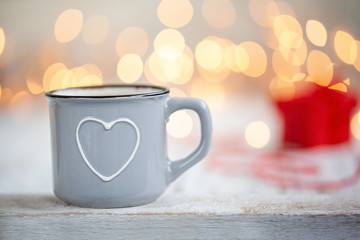 Obraz na płótnie Canvas Cup of coffee with heart. Concept Valentine's Day.