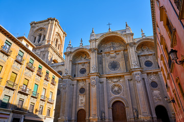 Granada Cathedral facade in Spain