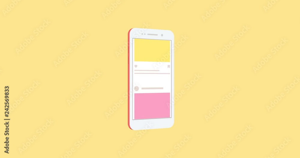 Poster isometric concept smartphone with social network