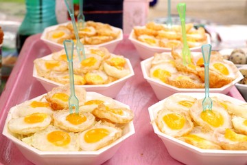 Quail eggs at street food