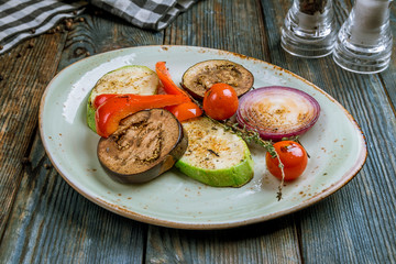grilled vegetables on a plate