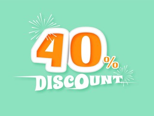 Discount 40 percent on dropshadow text. vector illustrator