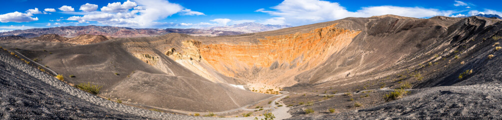Panoramic view of Ubehebe Crater in Death Valley National Park, California