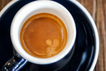 Hot coffee blue cup