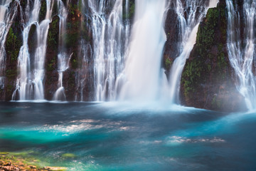 View of McArthur-Burney falls in Shasta National Forest, north California; long exposure