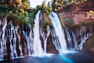 Fototapeta na wymiar McArthur-Burney falls in Shasta National Forest, north California; long exposure