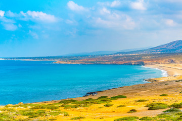 Ragged coast of Akamas peninsula on Cyprus