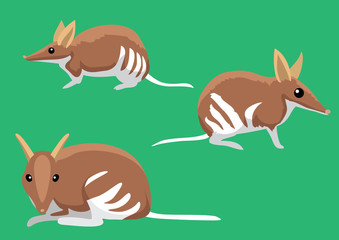 Cute Eastern Barred Bandicoot Cartoon Vector Illustration