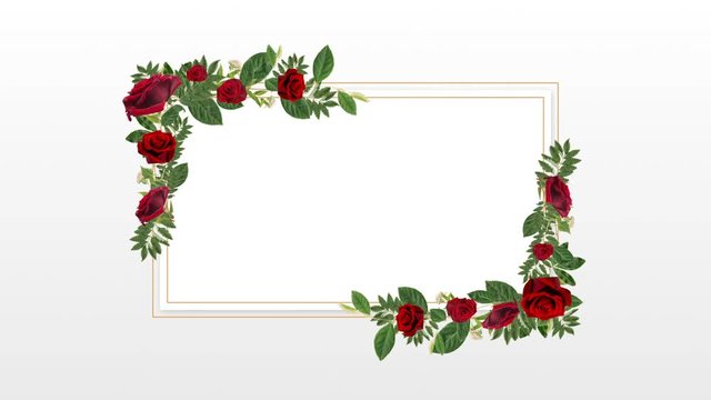 Photo frame for copy space with decorative red roses