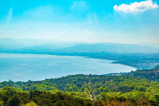 Aerial view of Chrysochou bay on Cyprus