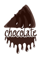 Tasty chocolate cake illustration