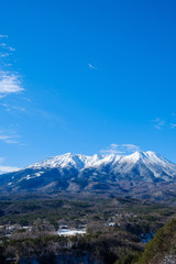 御岳山の冠雪　久藏峠からの眺め