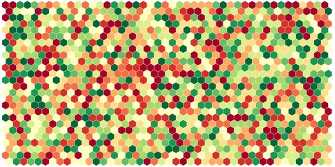 Hexagon grid background texture pattern colorful. Honeycomb vector background. Aspect Ratio 2:1