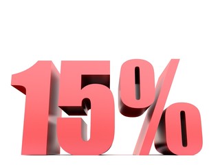 fifteen  percent symbol .3d rendering