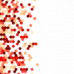 Hexagon grid background texture pattern colorful . Honeycomb vector background. Isometric geometry. Aspect Ratio 2:1