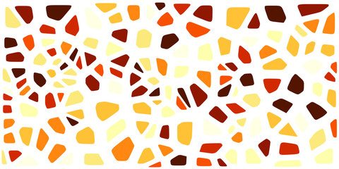 Stained glass colorful voronoi with fillet, vector abstract. Irregular cells background pattern. 2D Geometric shapes grid. Aspect Ratio 2:1