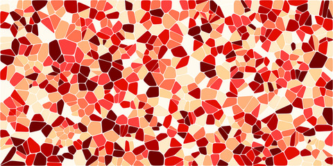 Stained glass colorful voronoi with fillet, vector abstract. Irregular cells background pattern. 2D Geometric shapes grid. Aspect Ratio 2:1
