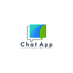 Chat app logo, communication icon vector