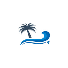 Fototapeta na wymiar Water wave Logo Template - Vector icon 