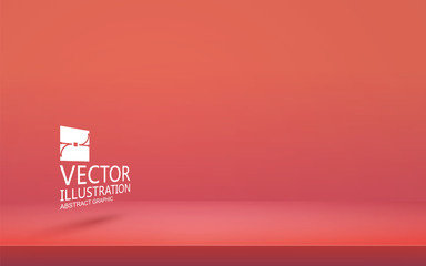 Abstract background with a sense of perspective, the abstract space background of coral red.vector background.
