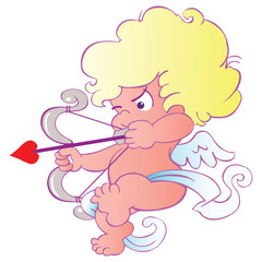 cupid with bow and arrow ready to shoot