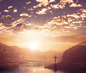Fototapeta na wymiar World Religion Day Concept: Cross of christ jesus