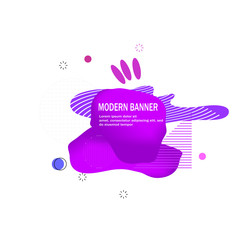 modern banner with Flat geometric fluid shapes of gradient colors vector