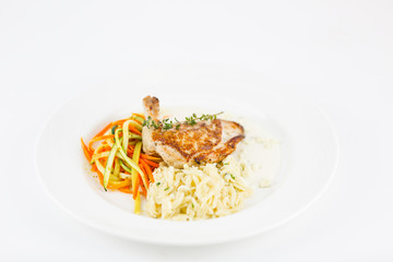 Grilled chicken with side dishes