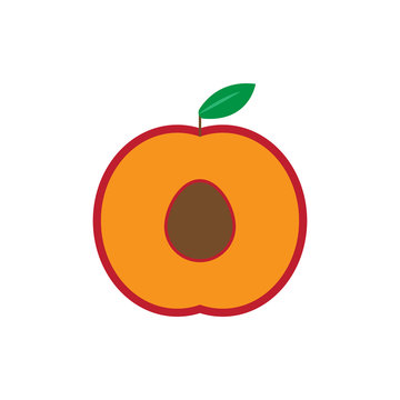 peach flat icon. colored vector design illustration