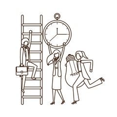 group of business with set icons