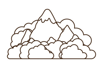 mountain with snow isolated icon