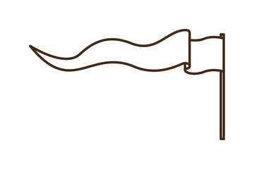 red flag waving isolated icon