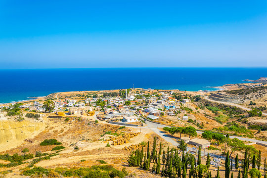 Aerial view of Kaplica village in Northern Cyprus